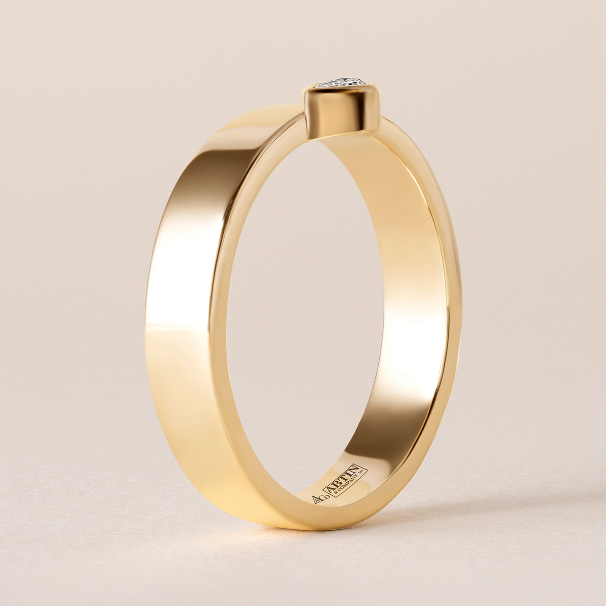 Horizontal Pear Centerline Edge Ring Ring ABB-713.1V1-PR1-D-1  - Abtin & Co.