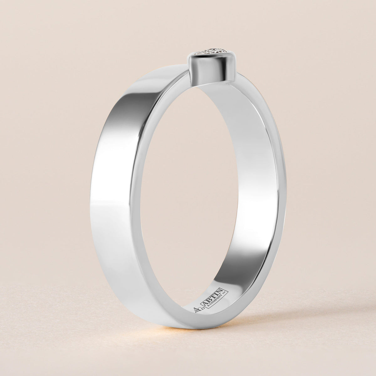 Horizontal Pear Centerline Edge Ring Ring ABB-713.1V1-PR1-D-3  - Abtin & Co.
