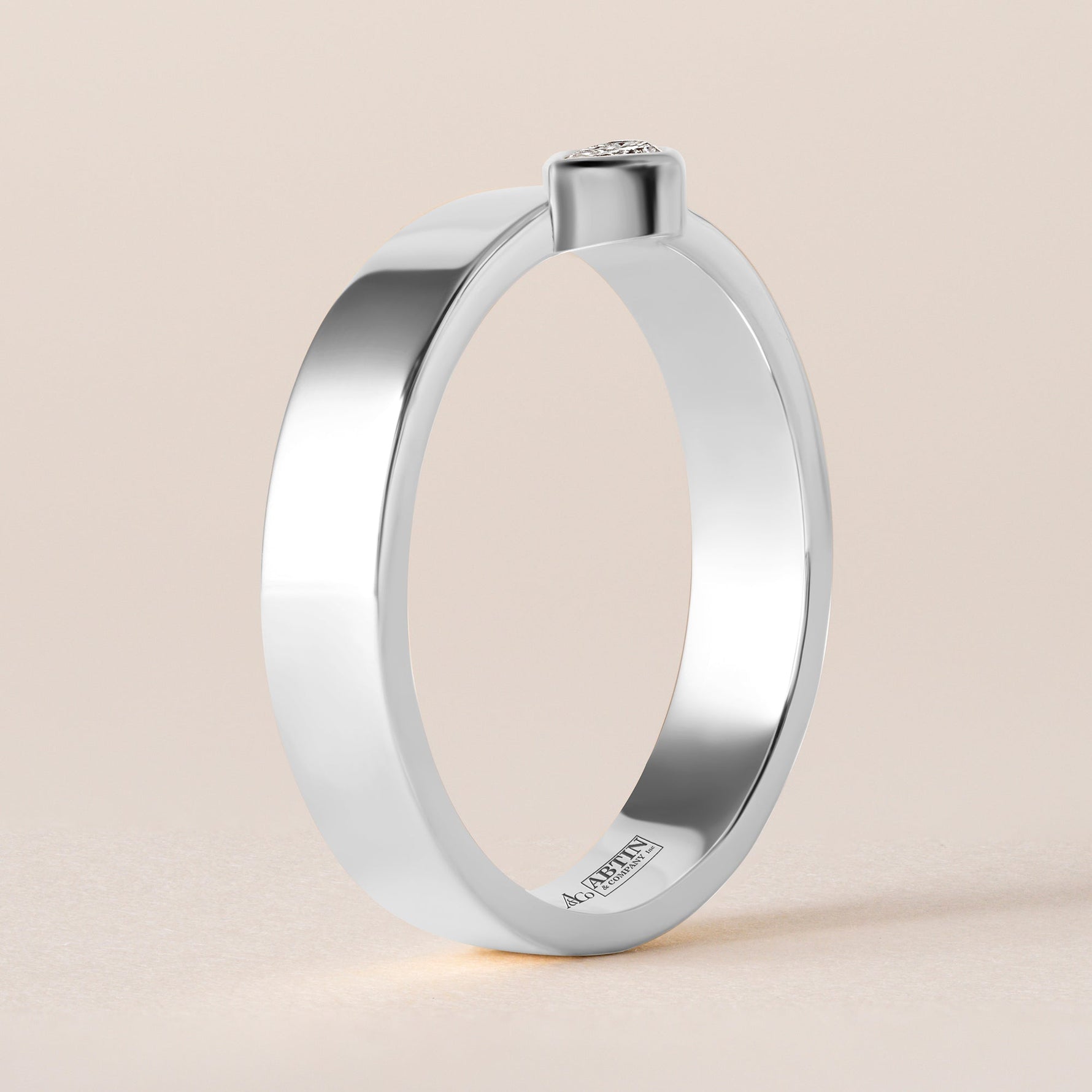 Horizontal Pear Centerline Edge Ring Ring ABB-713.1V1-PR1-D-3  - Abtin & Co.