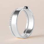 Horizontal Pear Élevé Band Ring ABB-713.1-V2-PR1-D-3  - Abtin & Co.