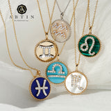 14K Gold Diamond Scorpio Zodiac Medallion