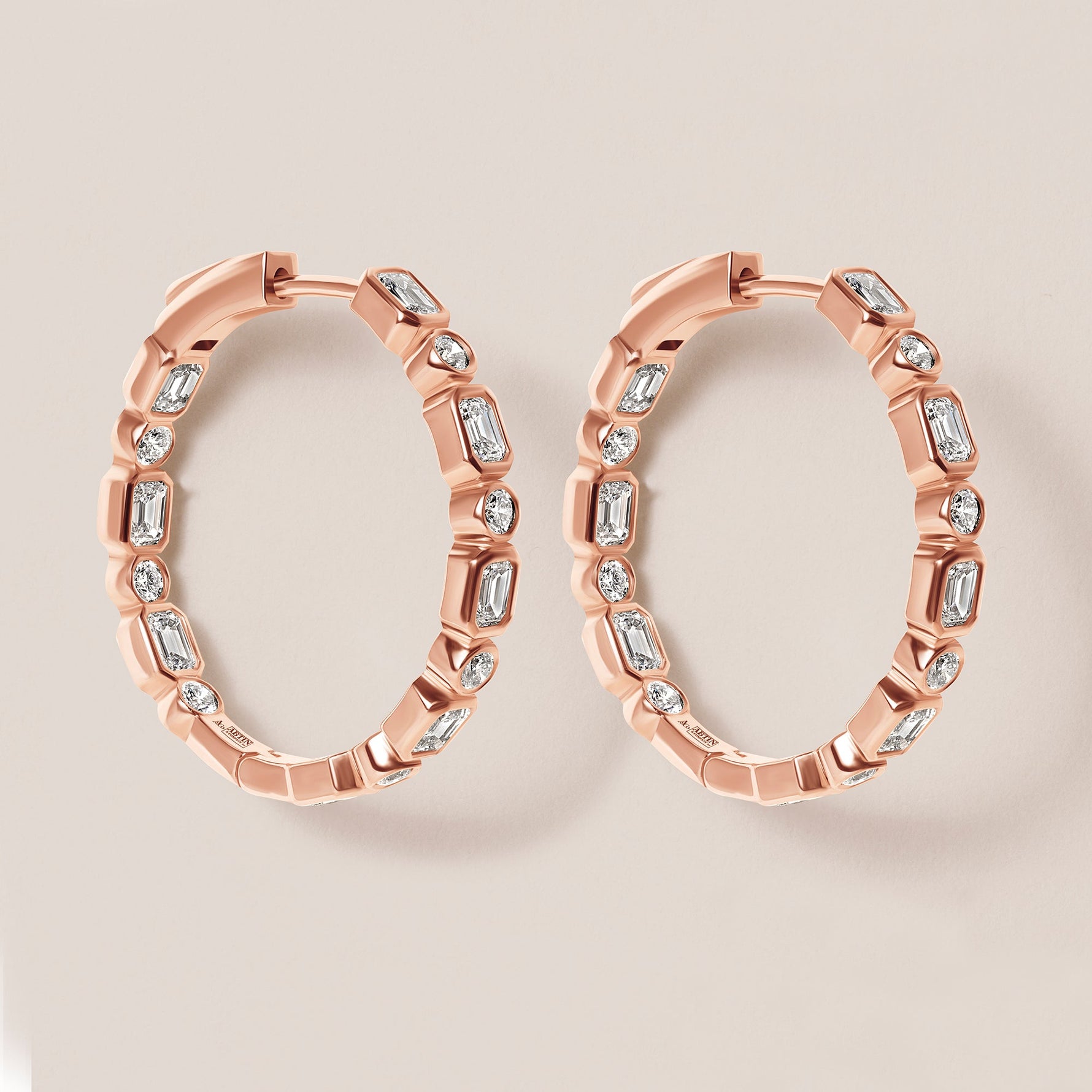 Intermix In & Out Emerald-Cut Hoops Earring ABH-47-LGD-3  - Abtin & Co.