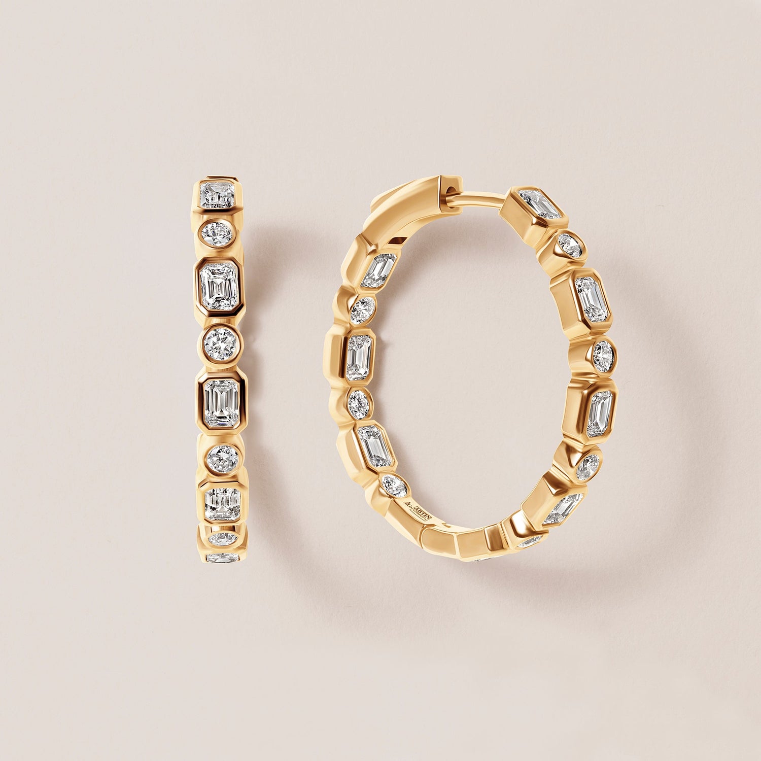 Intermix In & Out Emerald-Cut Hoops Earring ABH-47-LGD-1  - Abtin & Co.