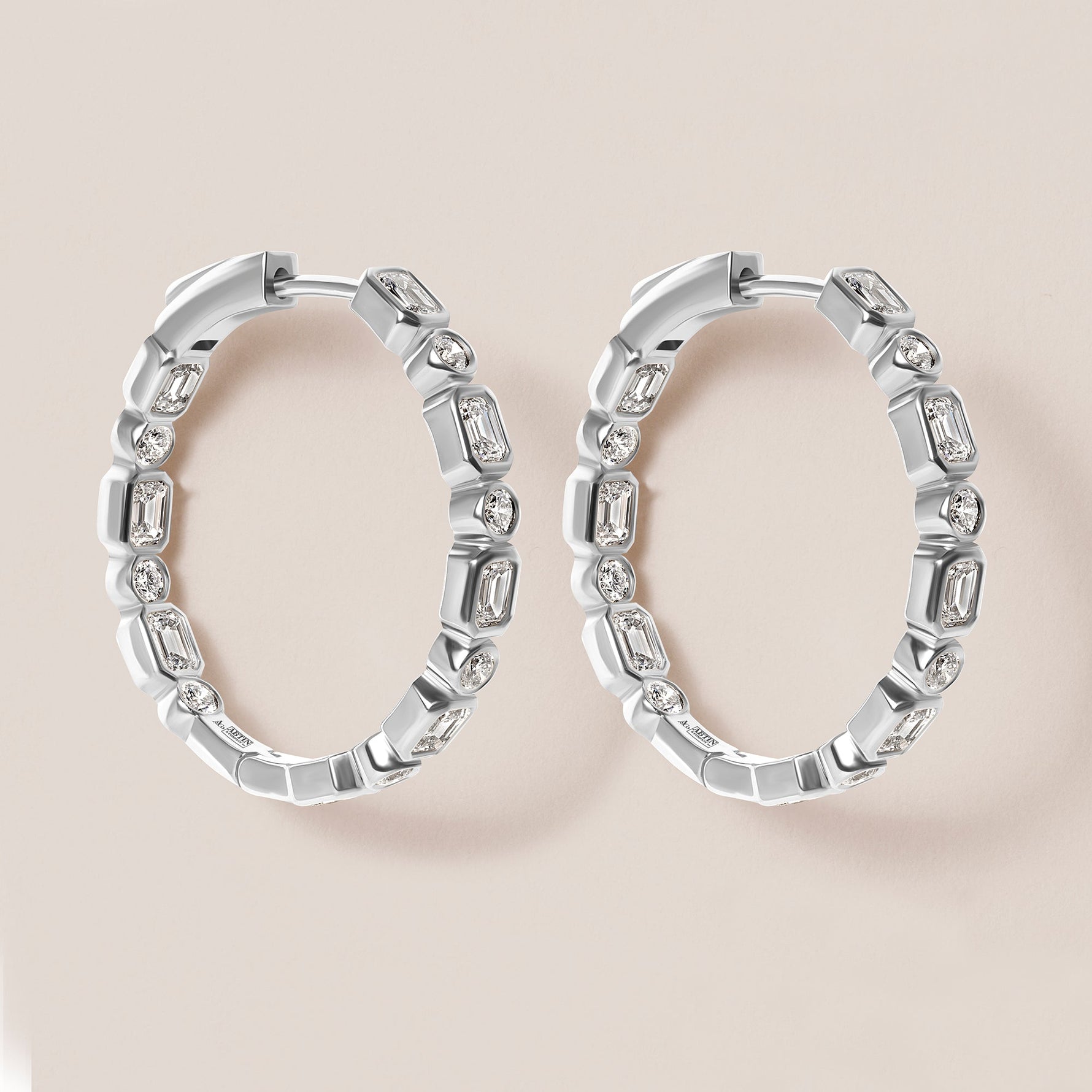 Intermix In & Out Emerald-Cut Hoops Earring ABH-47-LGD-2  - Abtin & Co.