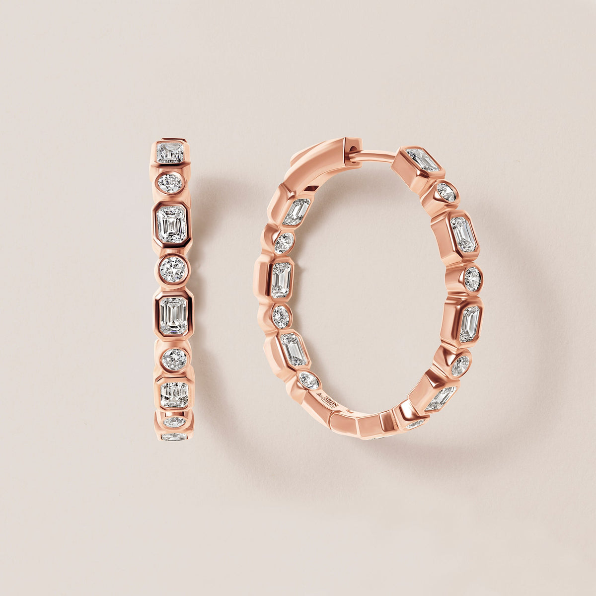 Intermix In & Out Emerald-Cut Hoops Earring ABH-47-LGD-3  - Abtin & Co.