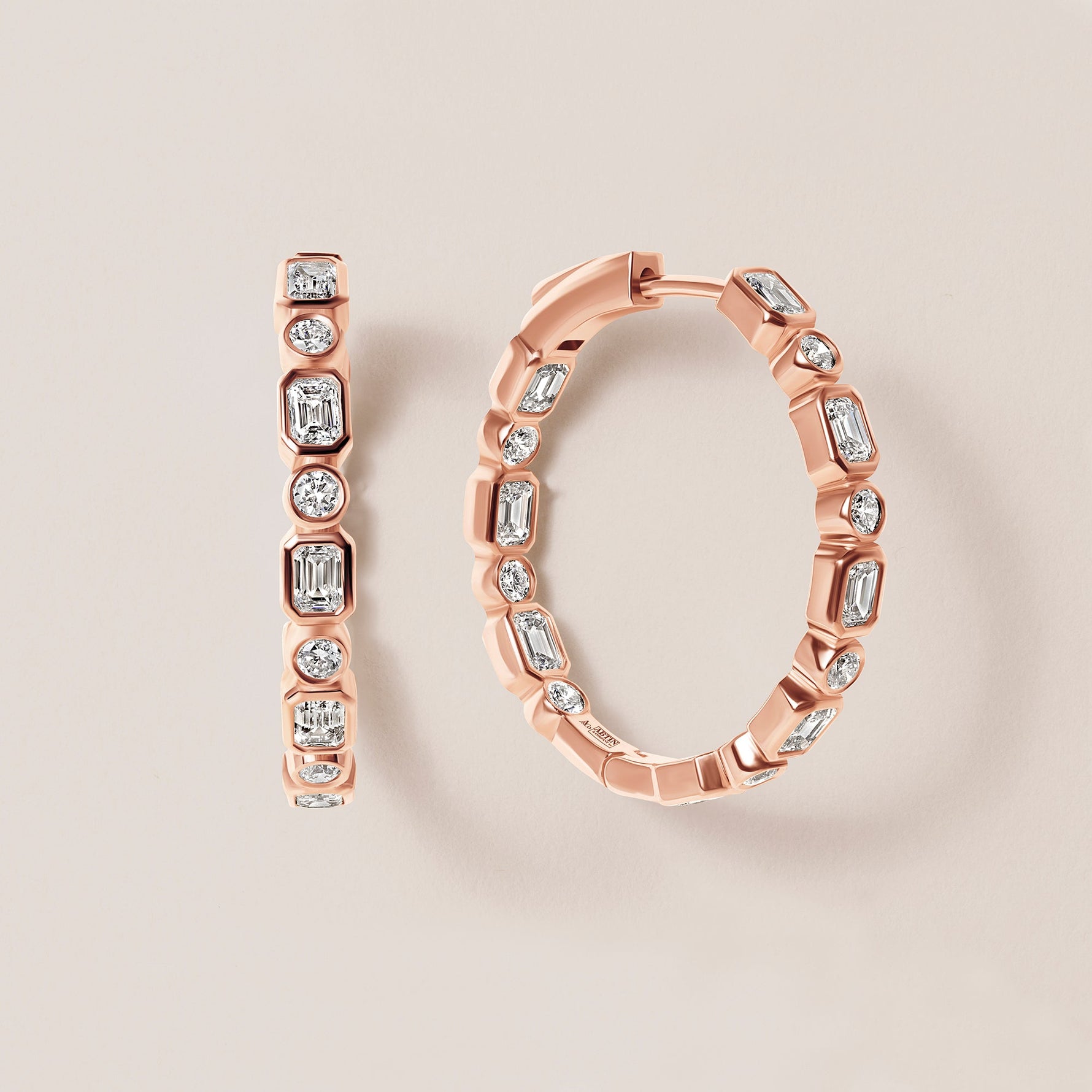 Intermix In & Out Emerald-Cut Hoops Earring ABH-47-LGD-3  - Abtin & Co.