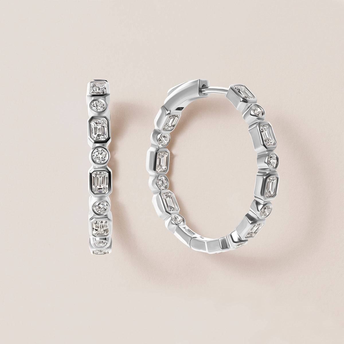 Intermix In & Out Emerald-Cut Hoops Earring ABH-47-LGD-2  - Abtin & Co.