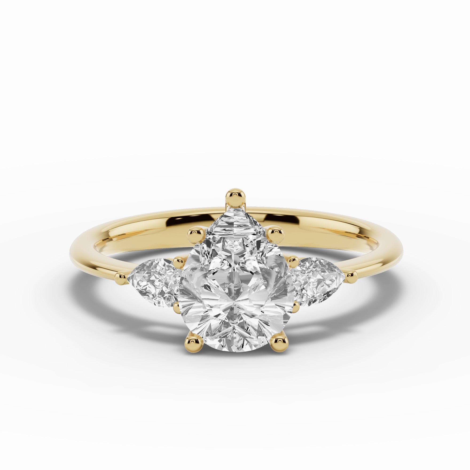 Vionne Pear Three-Stone Engagement Ring