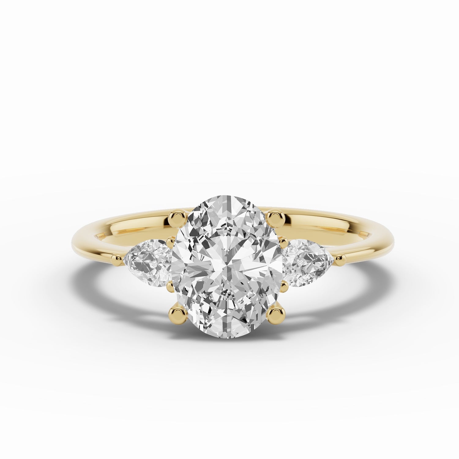 Vionne Oval Three-Stone Engagement Ring