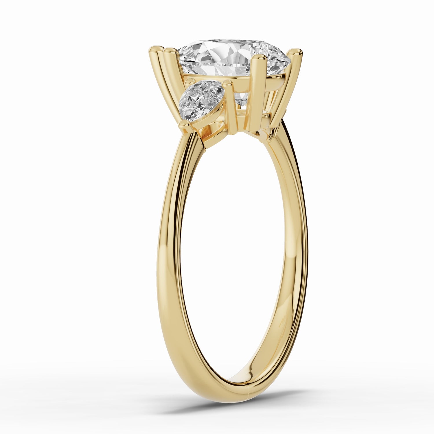 Vionne Pear Three-Stone Engagement Ring