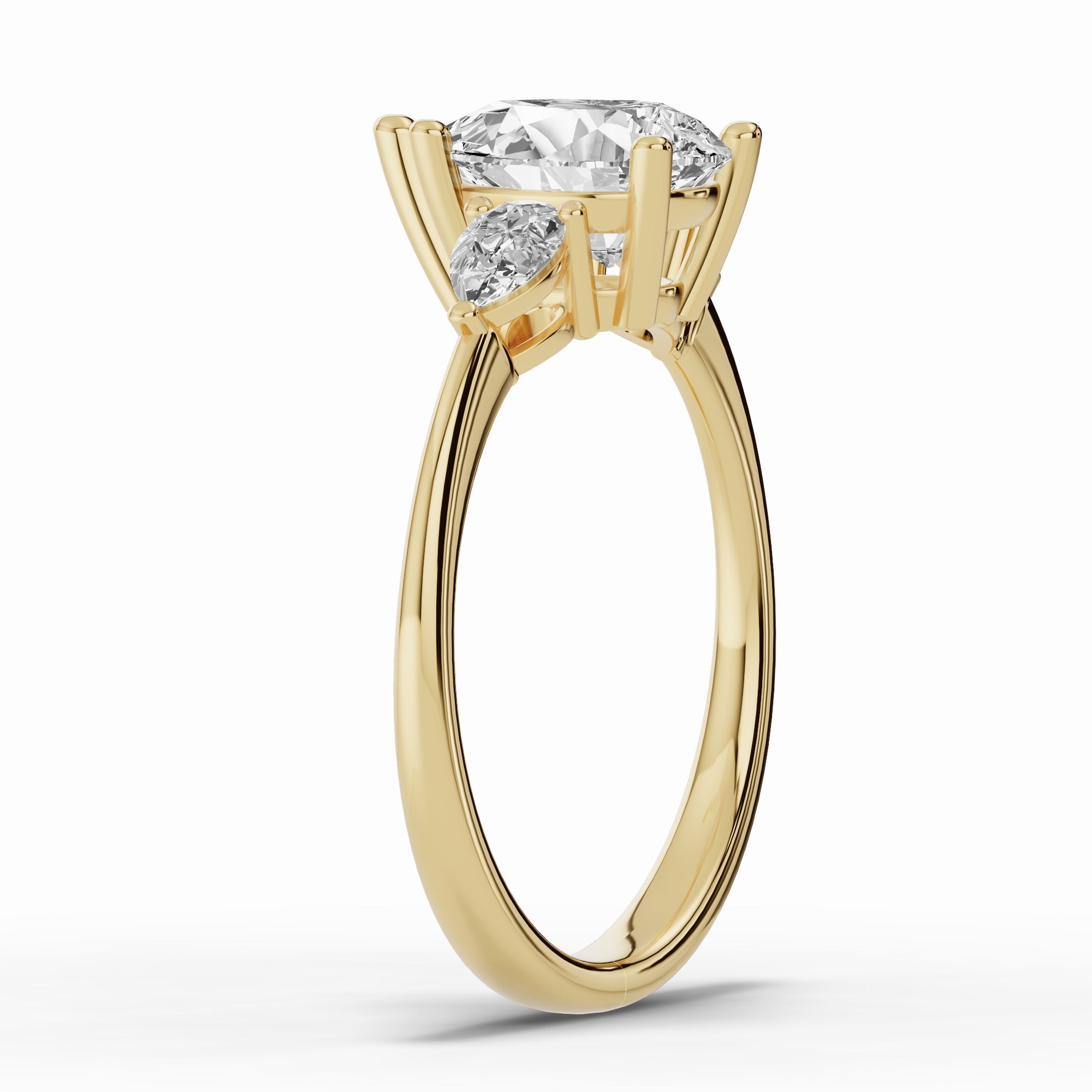 Vionne Pear Three-Stone Engagement Ring