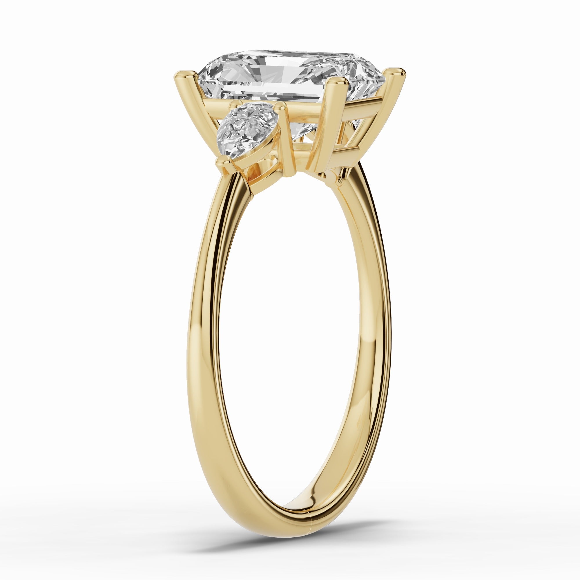 Vionne Radiant Three-Stone Engagement Ring