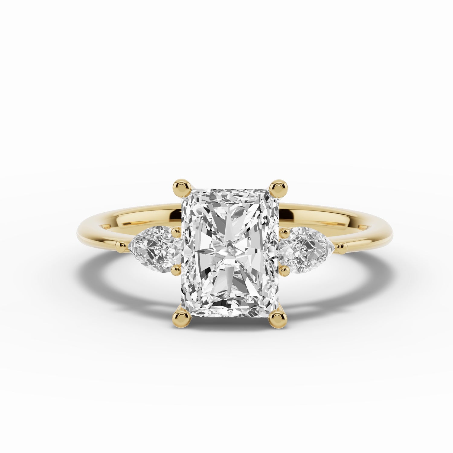Vionne Radiant Three-Stone Engagement Ring