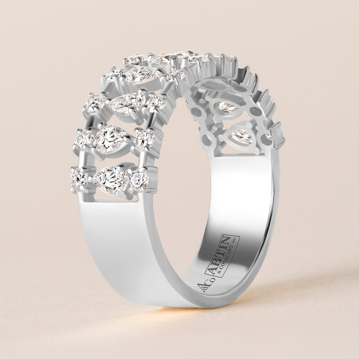 Lattice Band Ring ABB-719-D-3  - Abtin & Co.