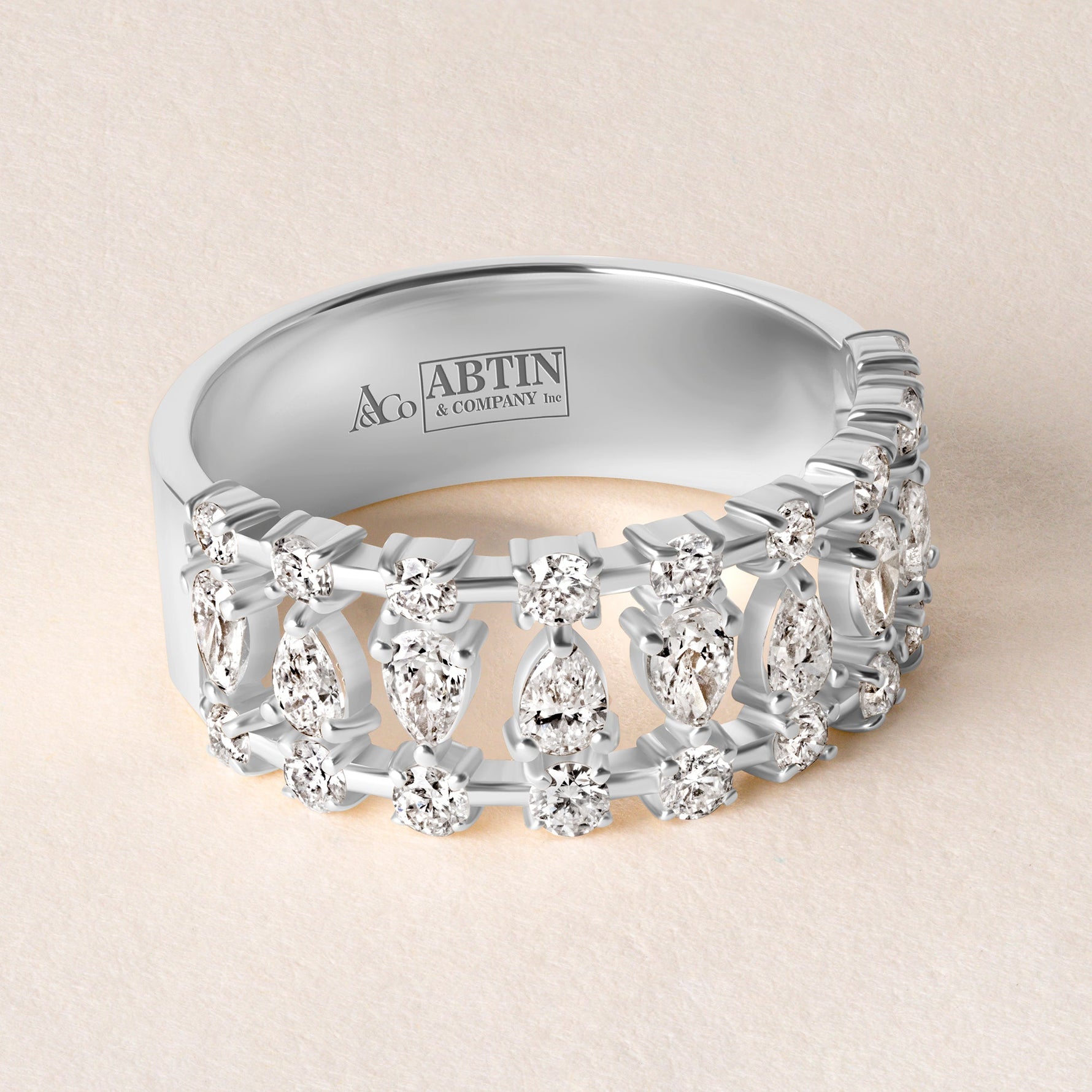 Lattice Band Ring ABB-719-D-3  - Abtin & Co.