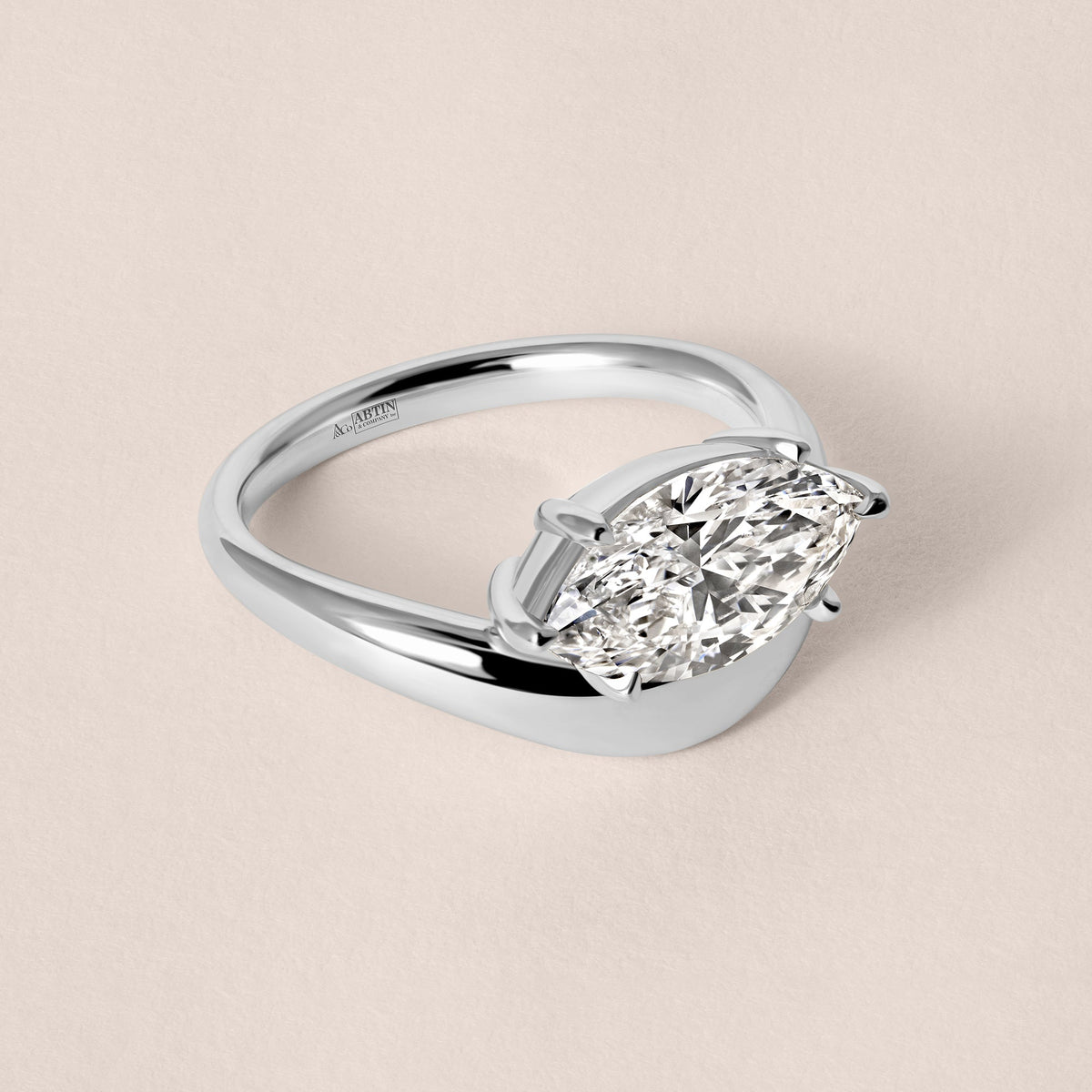 LIORA MARQUISE BASKET ENGAGEMENT Ring Ring ABER-127.2-MQ-LGD-6  - Abtin & Co.