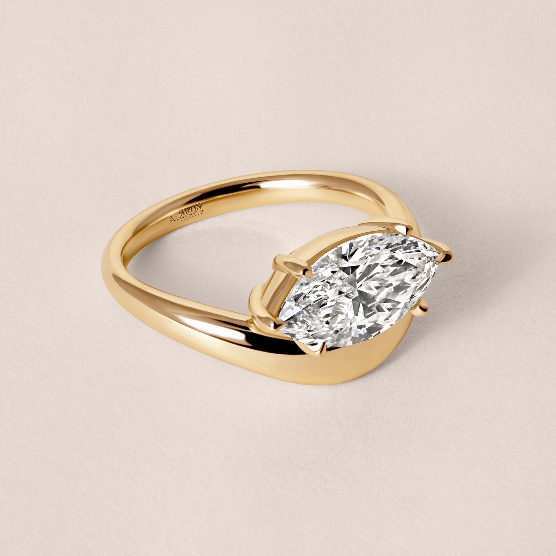 LIORA MARQUISE BASKET ENGAGEMENT Ring Ring ABER-127.2-MQ-LGD-1  - Abtin & Co.