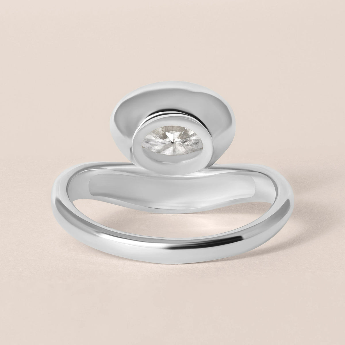 Liora Oval Bezel Engagement Ring Ring ABER-127.3-OV-LGD-1  - Abtin & Co.