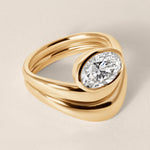 Liora Oval Bezel Engagement Ring Ring ABER-127.3-OV-LGD-1  - Abtin & Co.