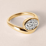 Liora Oval Bezel Engagement Ring Ring ABER-127.3-OV-LGD-1  - Abtin & Co.