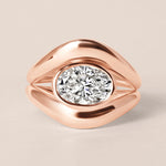 Liora Oval Bezel Engagement Ring Ring ABER-127.3-OV-LGD-1  - Abtin & Co.