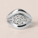 Liora Oval Bezel Engagement Ring Ring ABER-127.3-OV-LGD-1  - Abtin & Co.