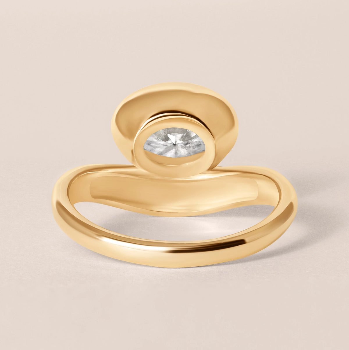 Liora Oval Bezel Engagement Ring Ring ABER-127.3-OV-LGD-1  - Abtin & Co.