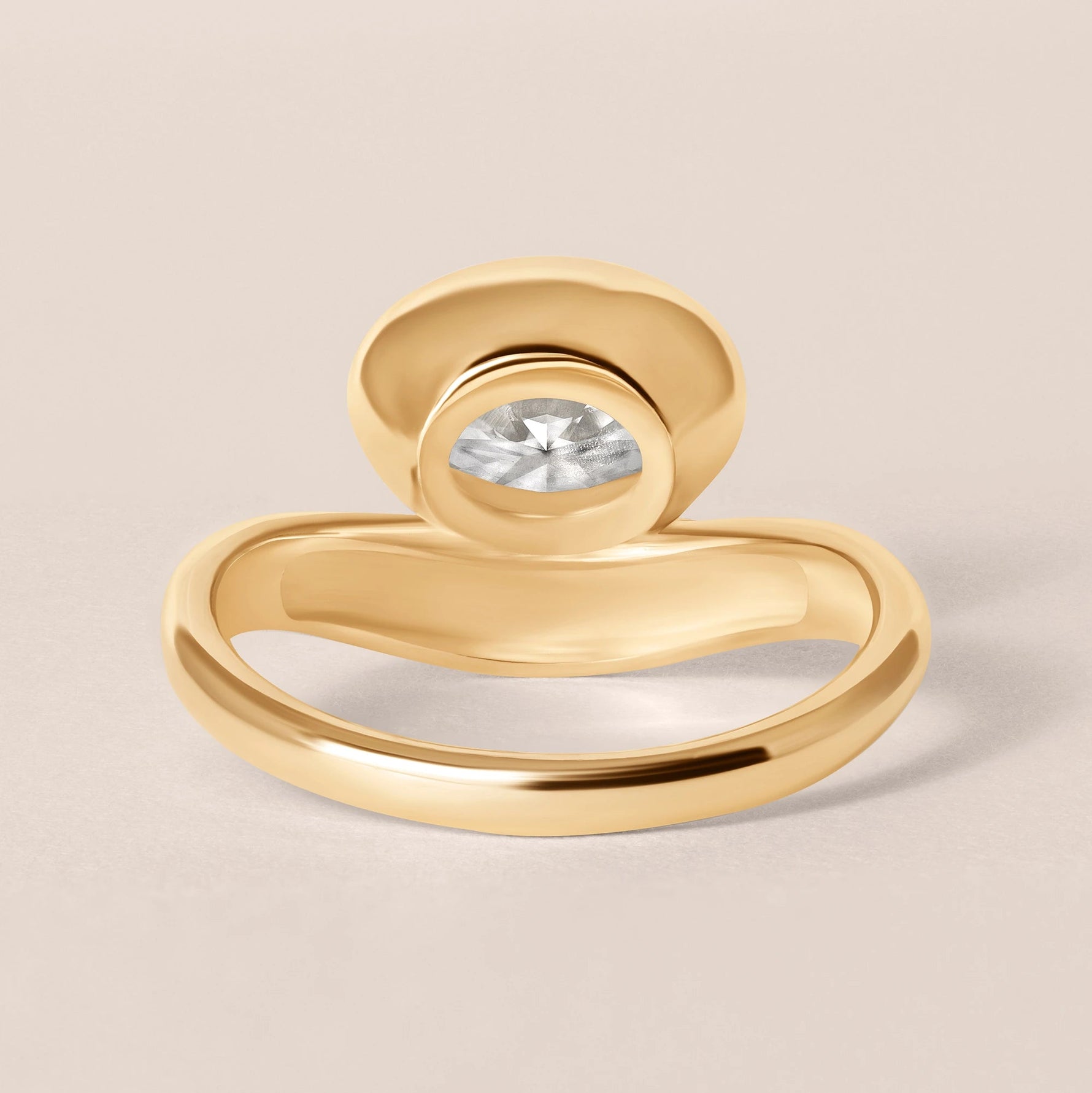 Liora Oval Bezel Engagement Ring Ring ABER-127.3-OV-LGD-1  - Abtin & Co.