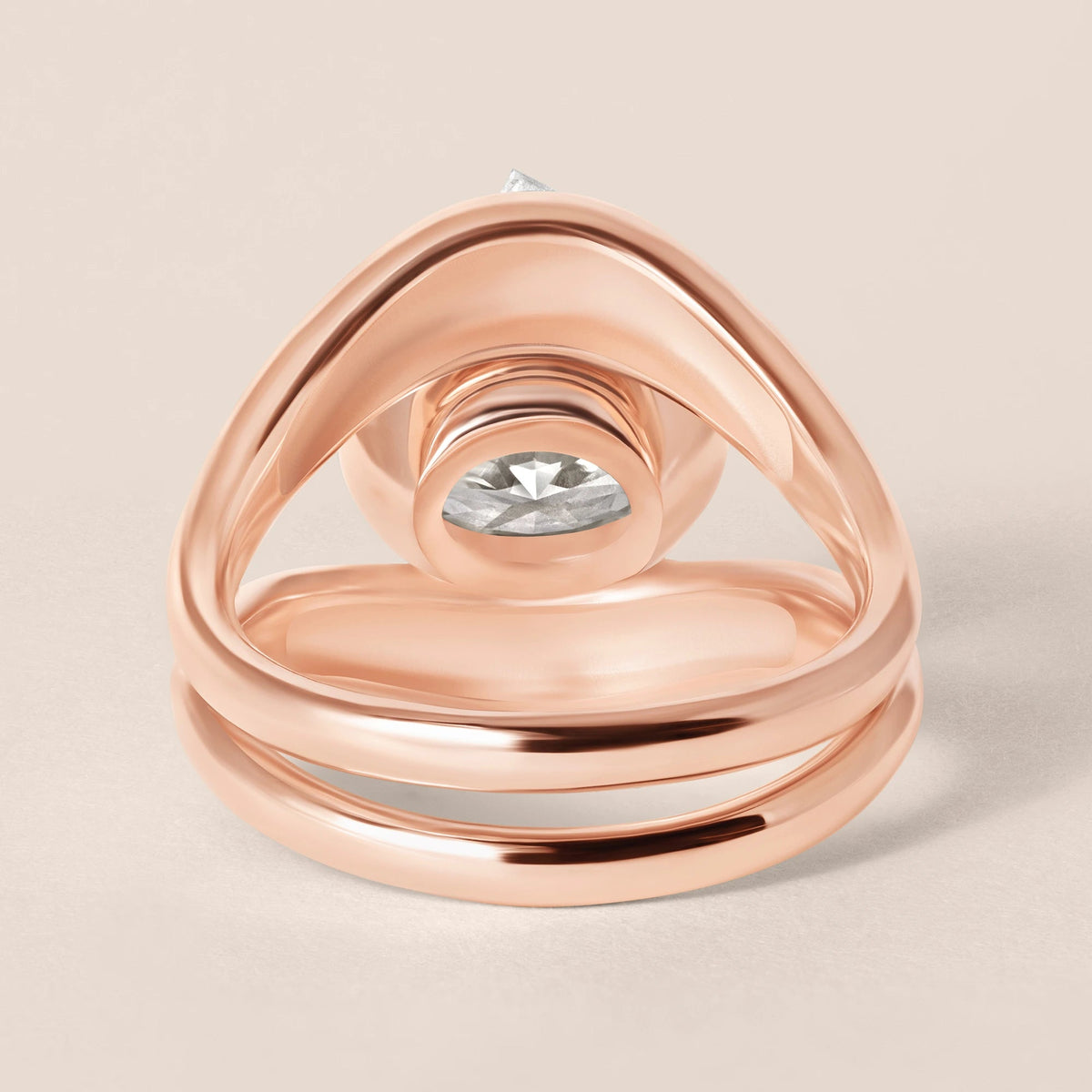 Liora Oval Bezel Engagement Ring Ring ABER-127.3-OV-LGD-1  - Abtin & Co.