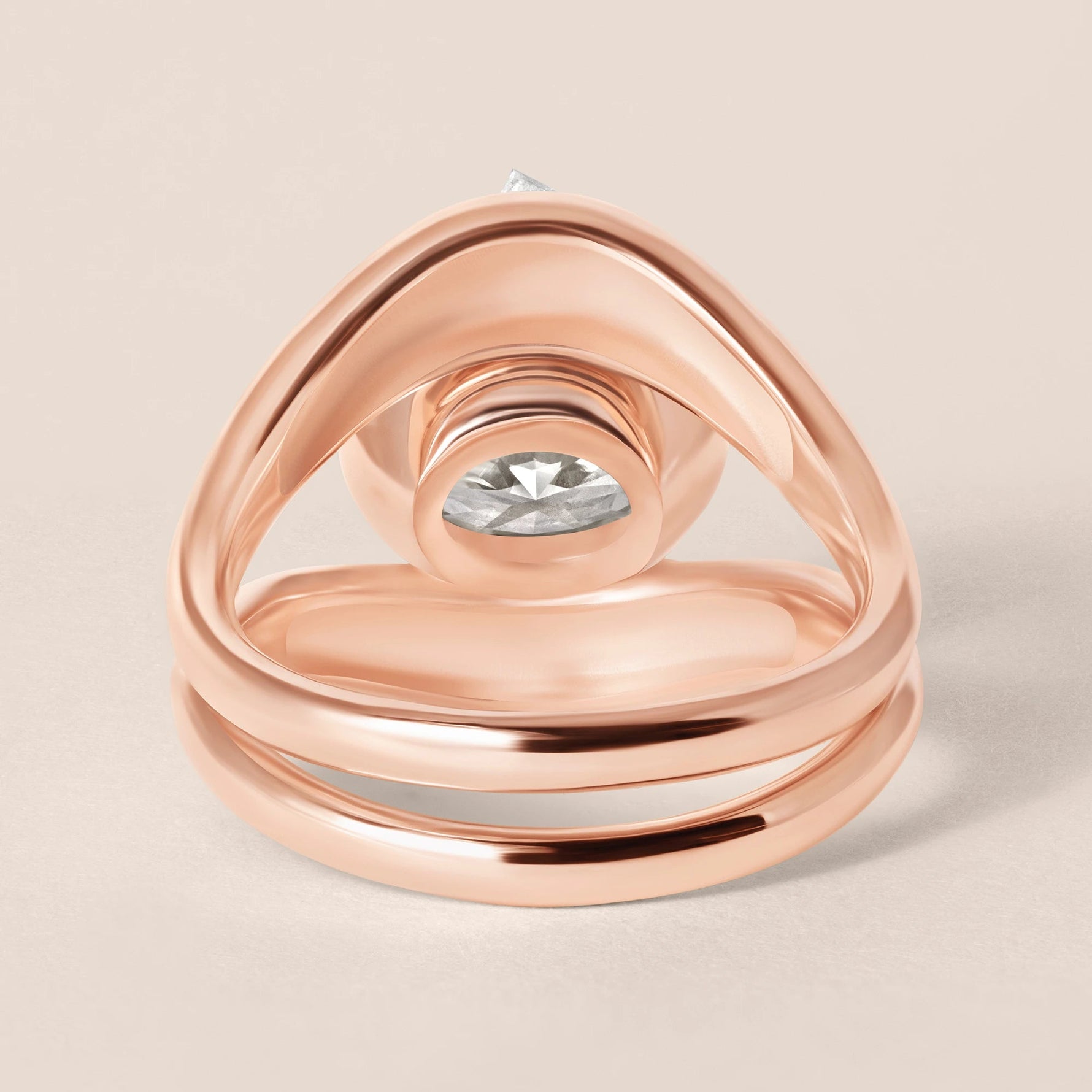 Liora Oval Bezel Engagement Ring Ring ABER-127.3-OV-LGD-1  - Abtin & Co.