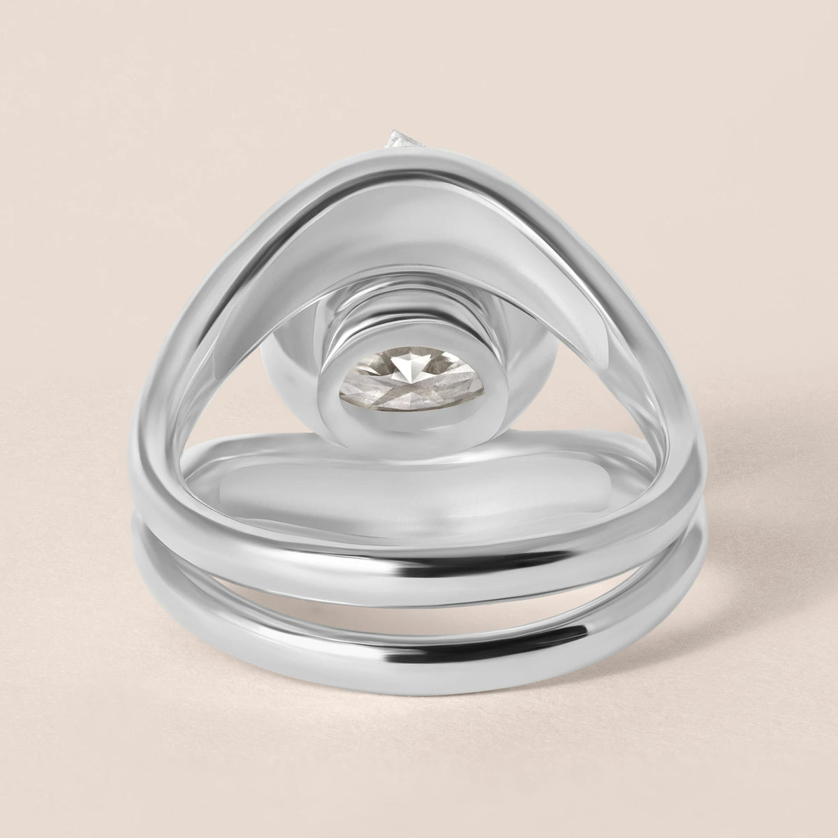 Liora Oval Bezel Engagement Ring Ring ABER-127.3-OV-LGD-1  - Abtin & Co.
