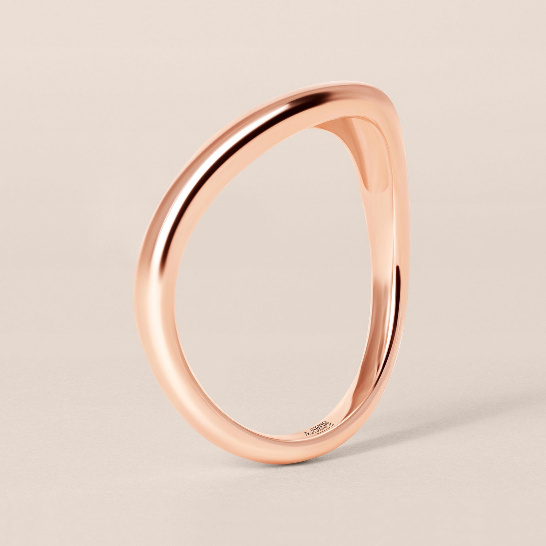 LIORA PLAIN GOLD CONTOUR Band Ring ABB-844-FGD-6  - Abtin & Co.