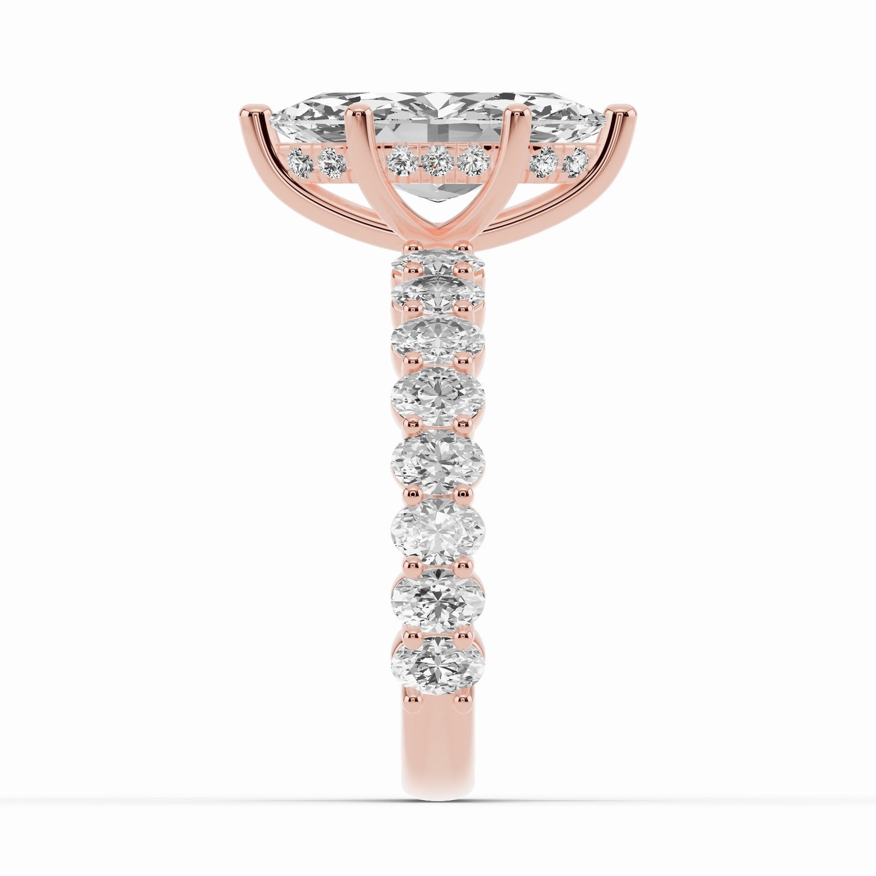 Marquise Aurielle Crown Engagement Ring Ring ABER-106-MQ-LGD-11  - Abtin & Co.