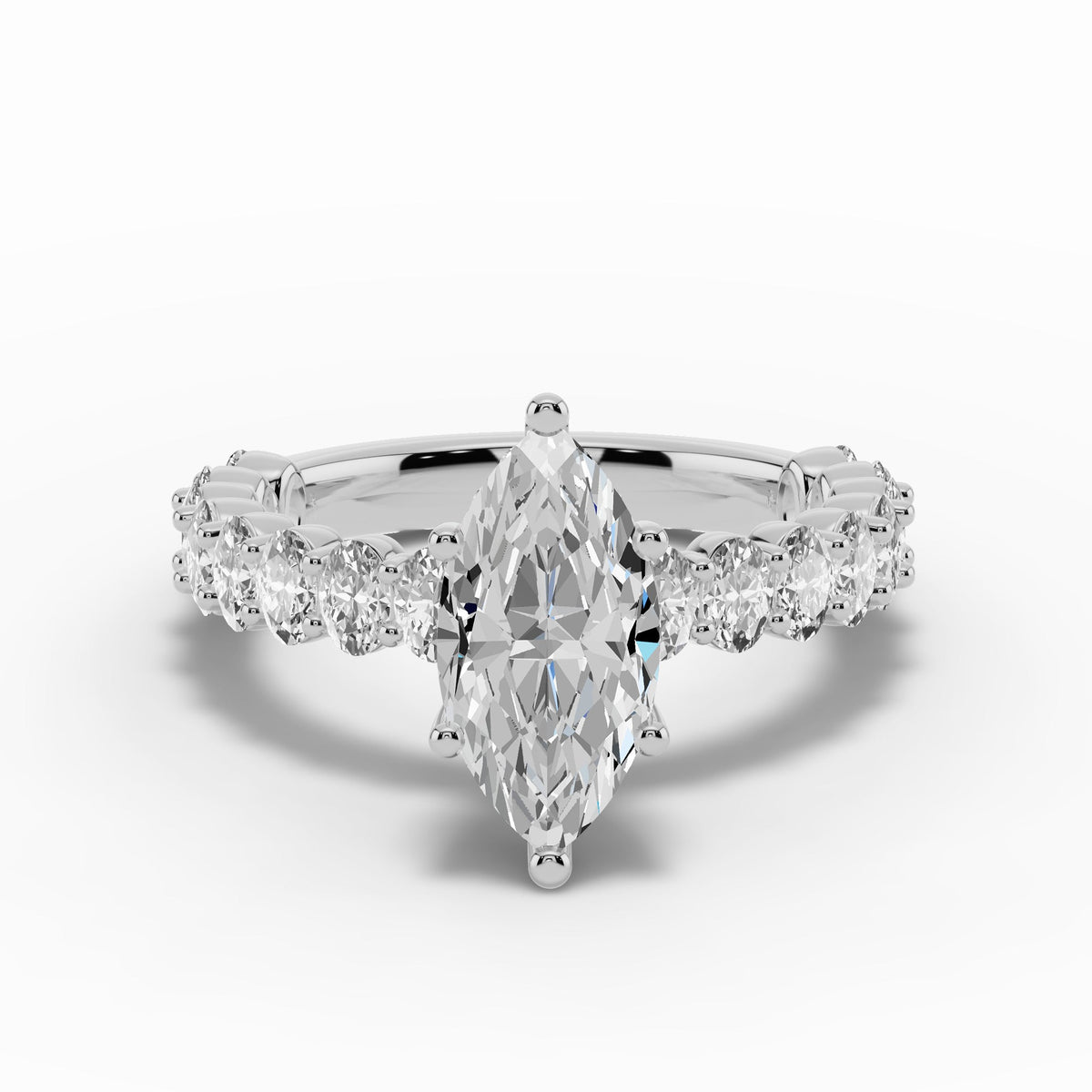 Marquise Aurielle Crown Engagement Ring Ring ABER-106-MQ-LGD-6  - Abtin & Co.