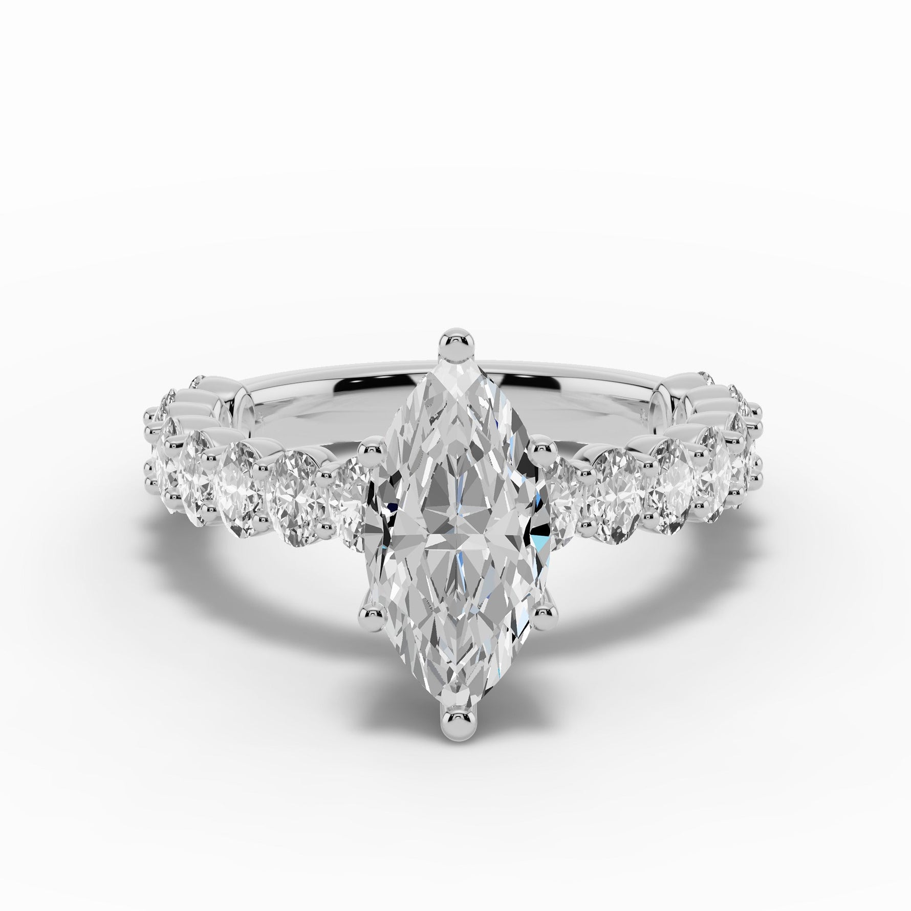Marquise Aurielle Crown Engagement Ring Ring ABER-106-MQ-LGD-6  - Abtin & Co.