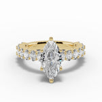 Marquise Aurielle Crown Engagement Ring Ring ABER-106-MQ-LGD-1  - Abtin & Co.