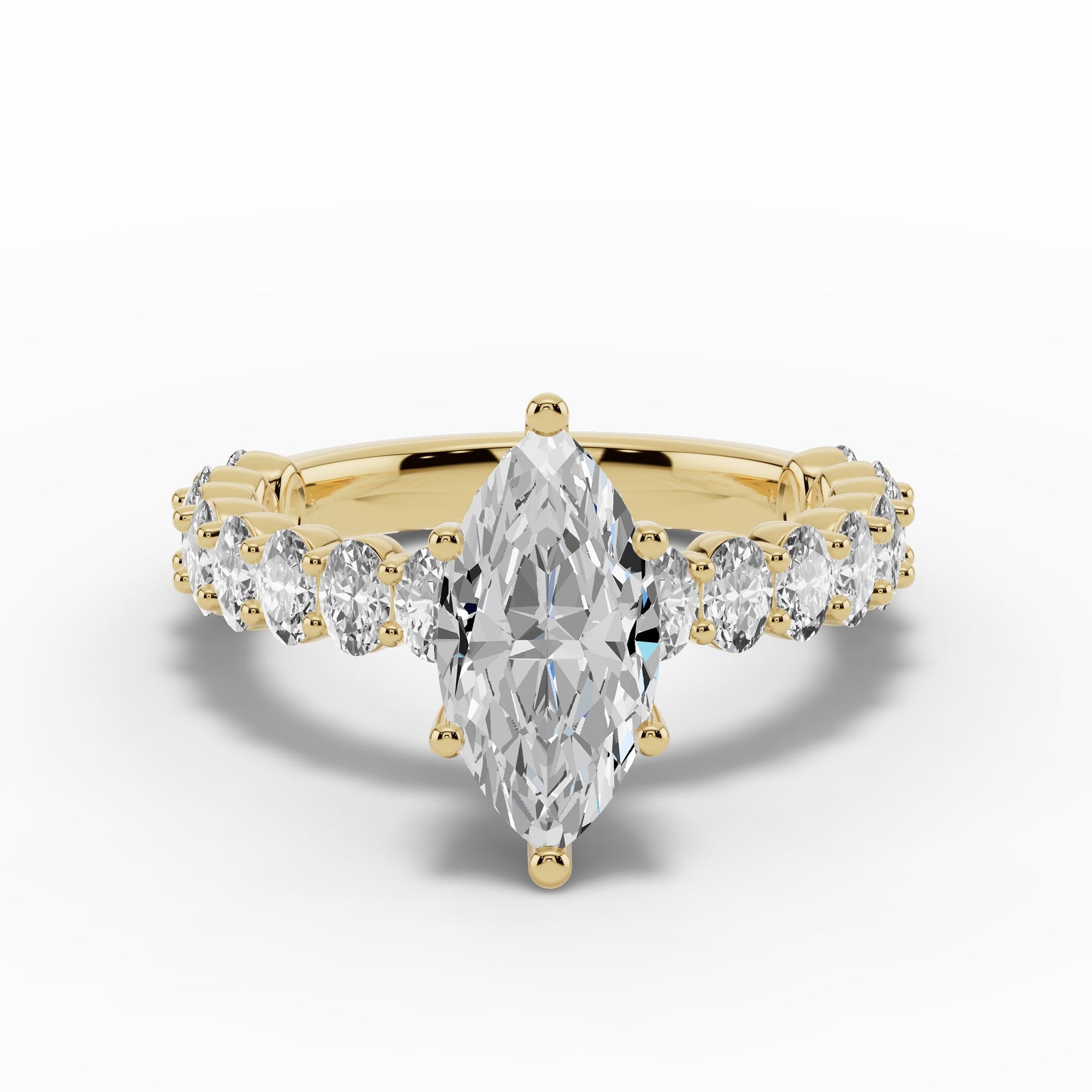 Marquise Aurielle Crown Engagement Ring Ring ABER-106-MQ-LGD-1  - Abtin & Co.