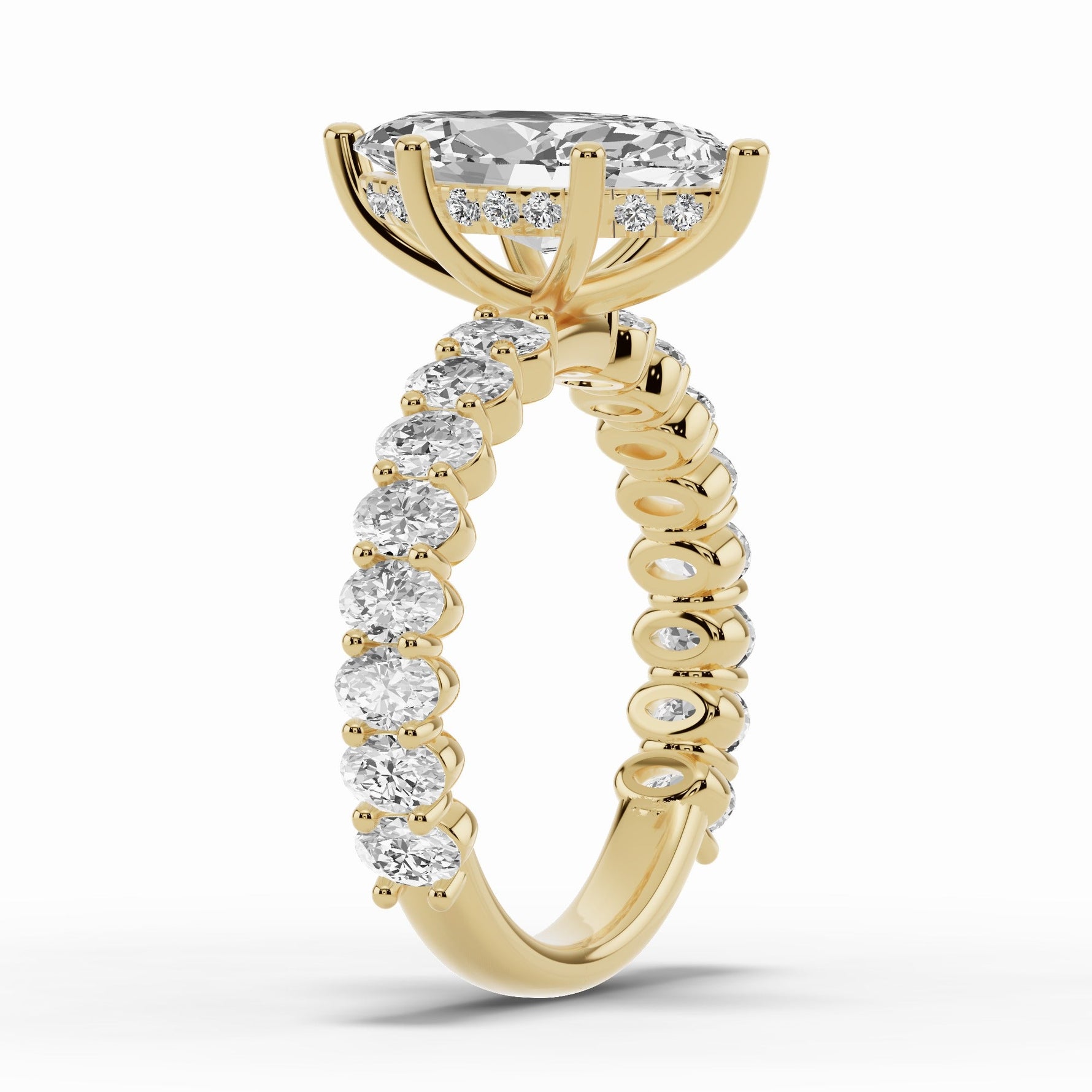 Marquise Aurielle Crown Engagement Ring Ring ABER-106-MQ-LGD-1  - Abtin & Co.