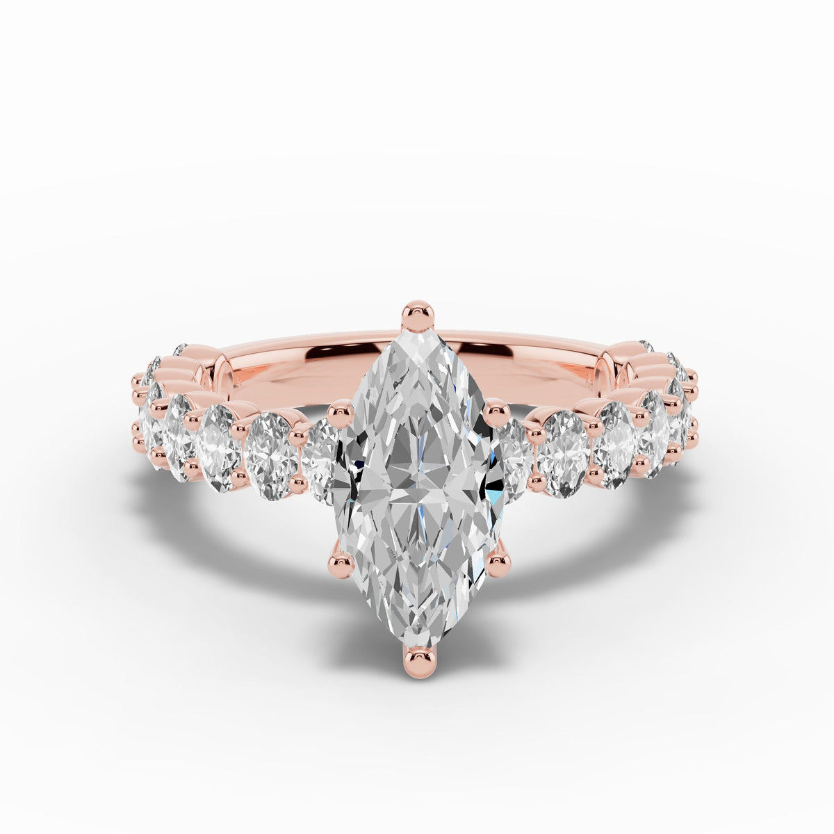 Marquise Aurielle Crown Engagement Ring Ring ABER-106-MQ-LGD-11  - Abtin & Co.