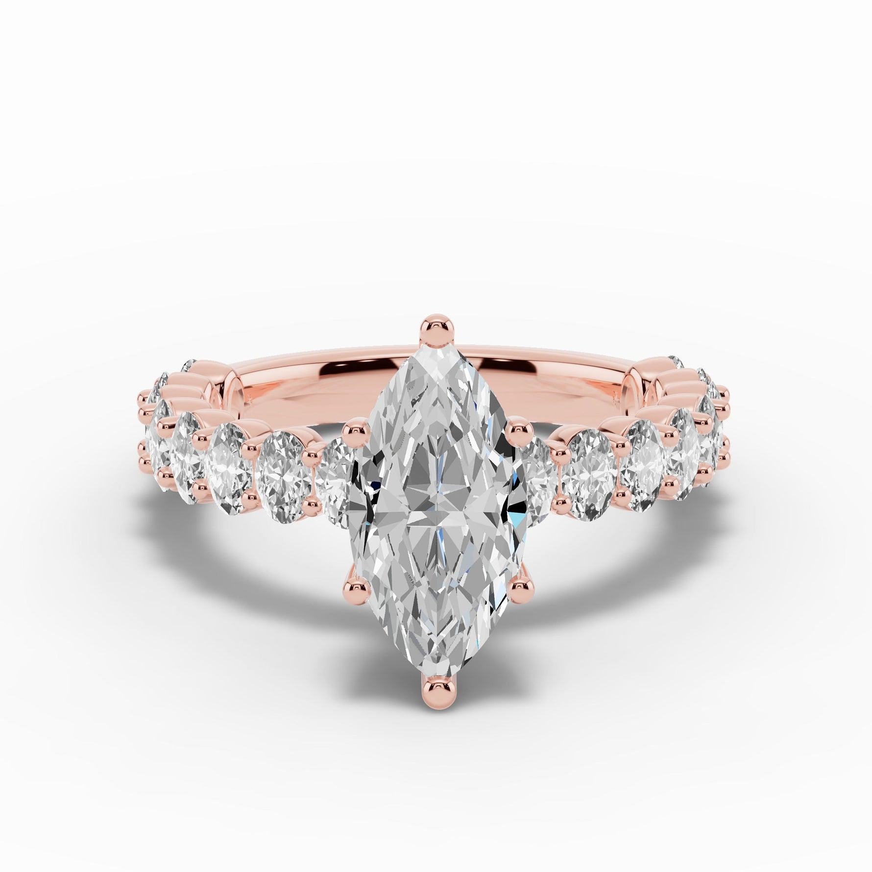 Marquise Aurielle Crown Engagement Ring Ring ABER-106-MQ-LGD-11  - Abtin & Co.