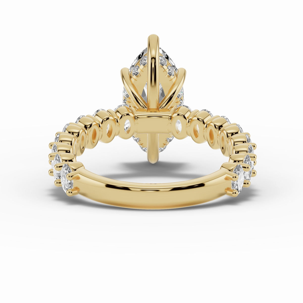 Marquise Aurielle Crown Engagement Ring Ring ABER-106-MQ-LGD-1  - Abtin & Co.