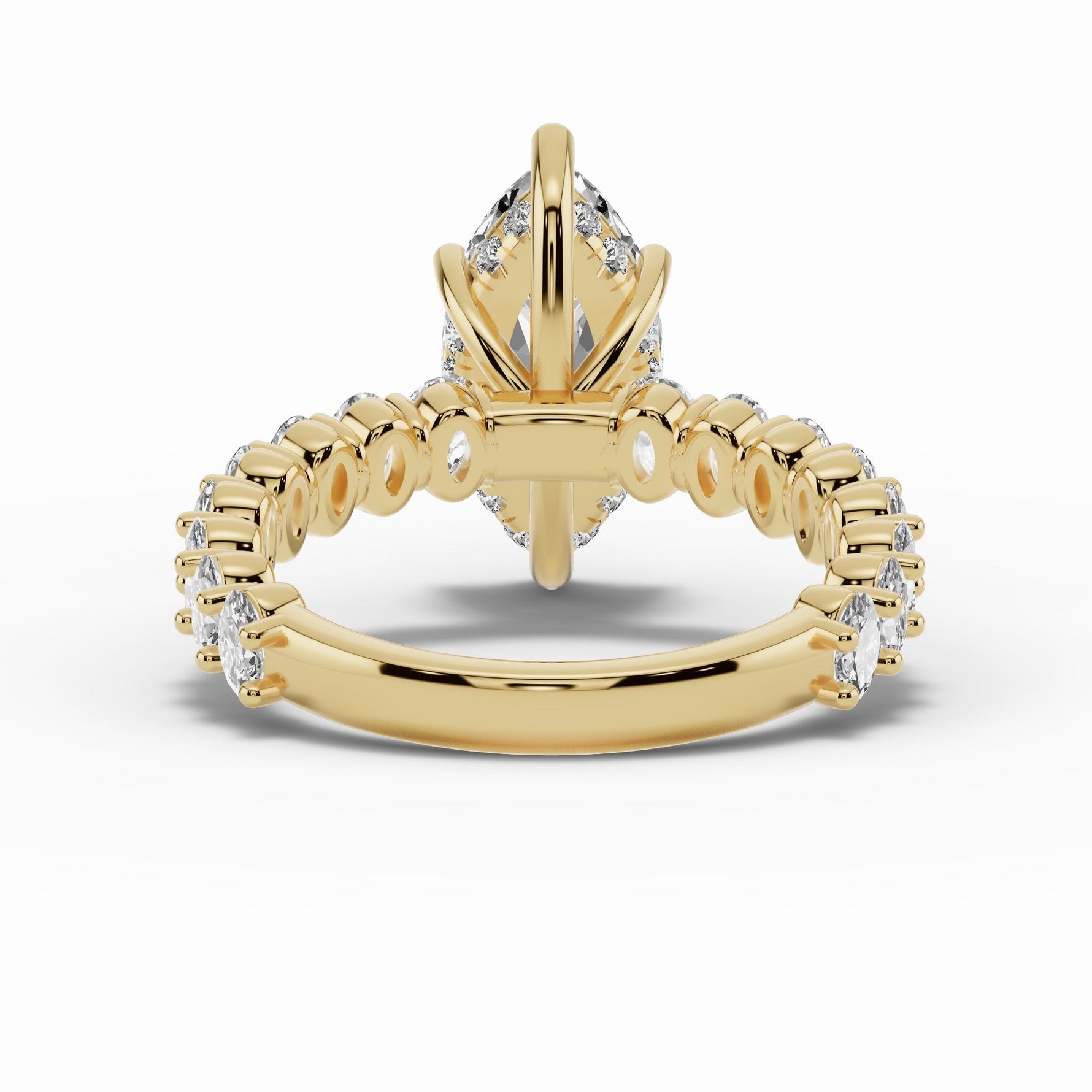 Marquise Aurielle Crown Engagement Ring Ring ABER-106-MQ-LGD-1  - Abtin & Co.