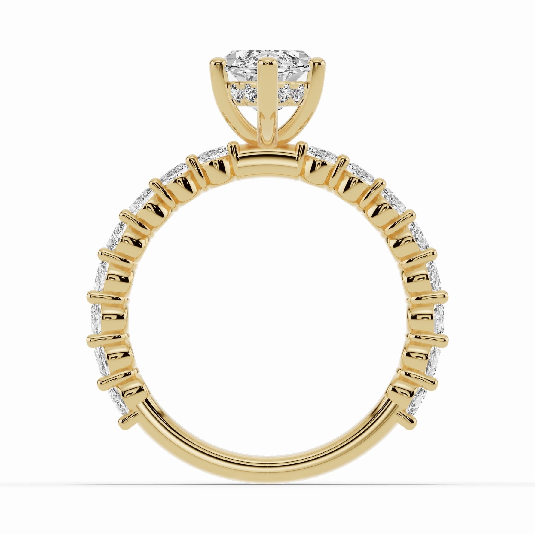 Marquise Aurielle Crown Engagement Ring Ring ABER-106-MQ-LGD-1  - Abtin & Co.