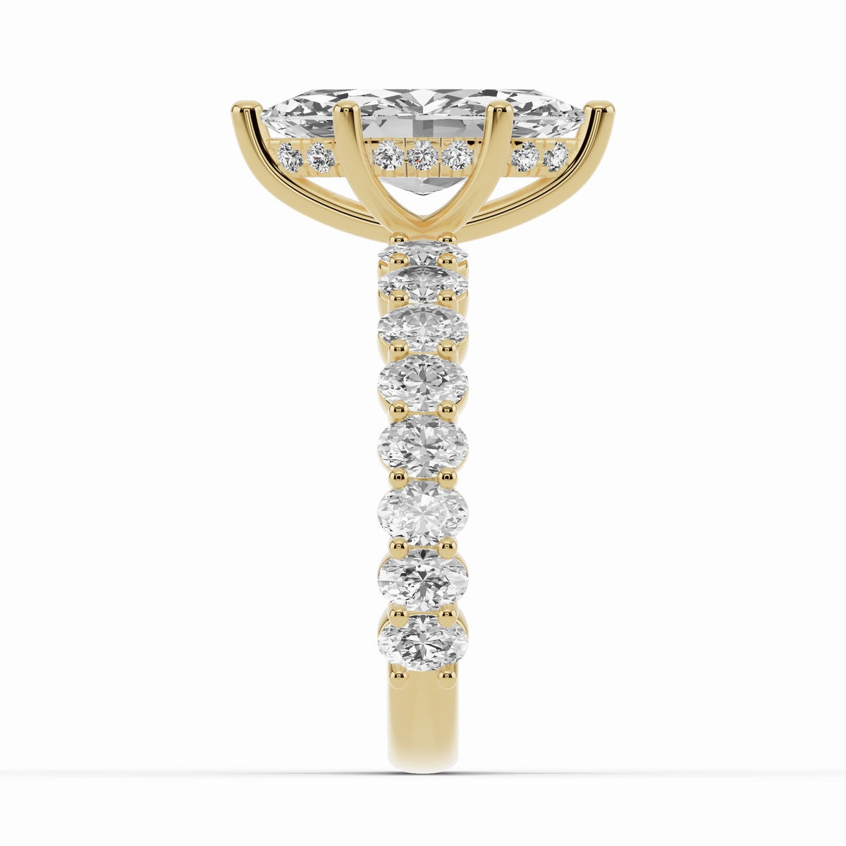 Marquise Aurielle Crown Engagement Ring Ring ABER-106-MQ-LGD-1  - Abtin & Co.