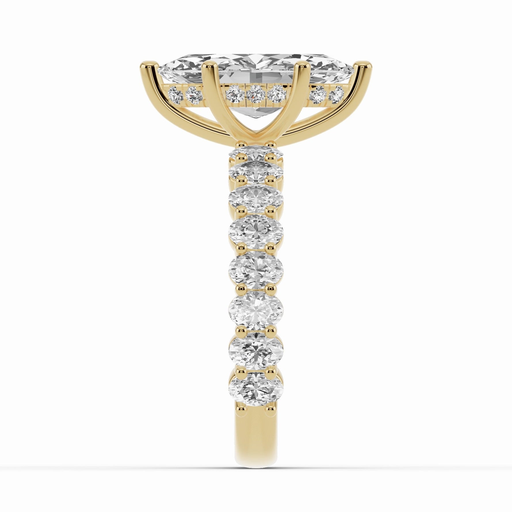 Marquise Aurielle Crown Engagement Ring Ring ABER-106-MQ-LGD-1  - Abtin & Co.