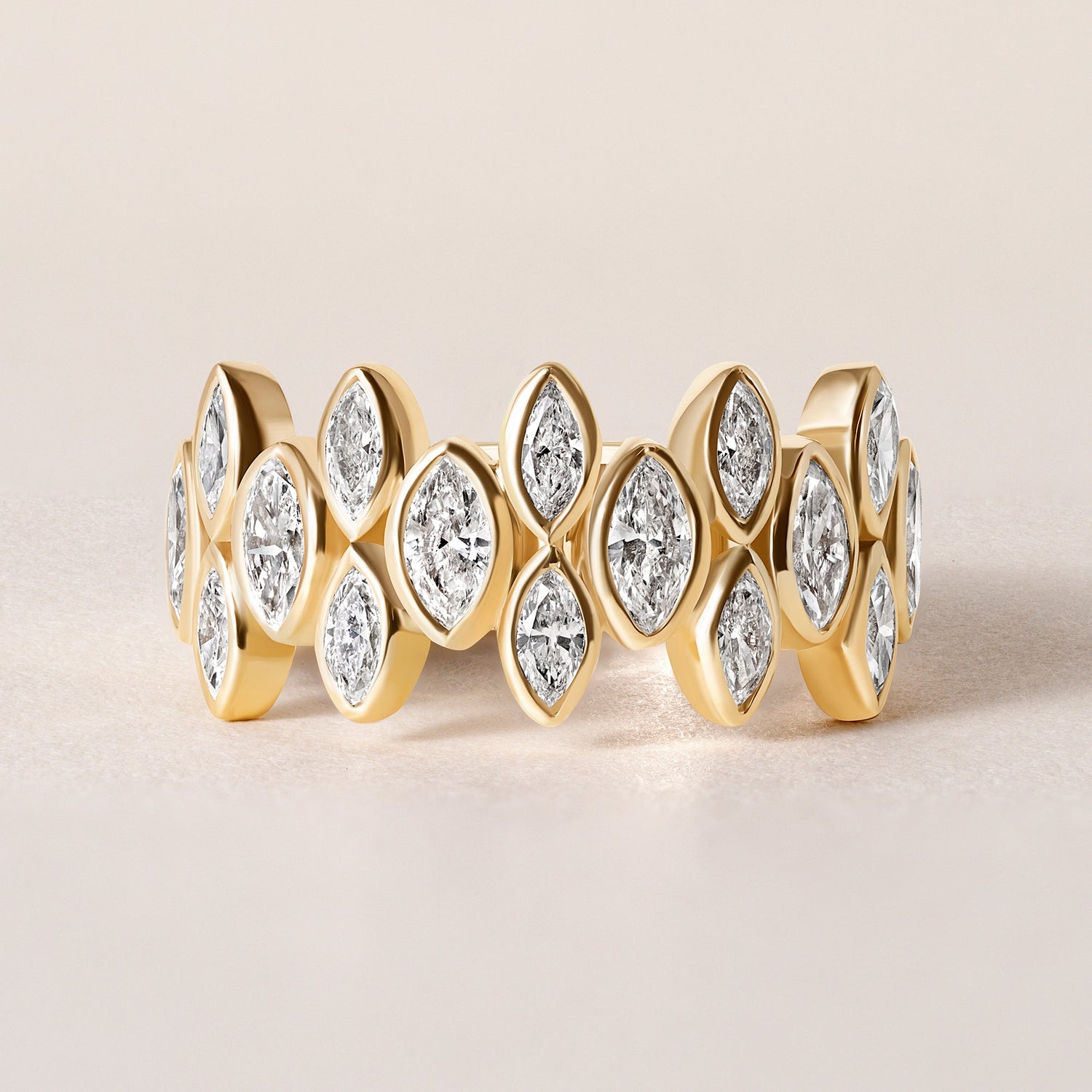 Marquise Bezel Vista Band Ring ABB-727.1-LGD-1  - Abtin & Co.