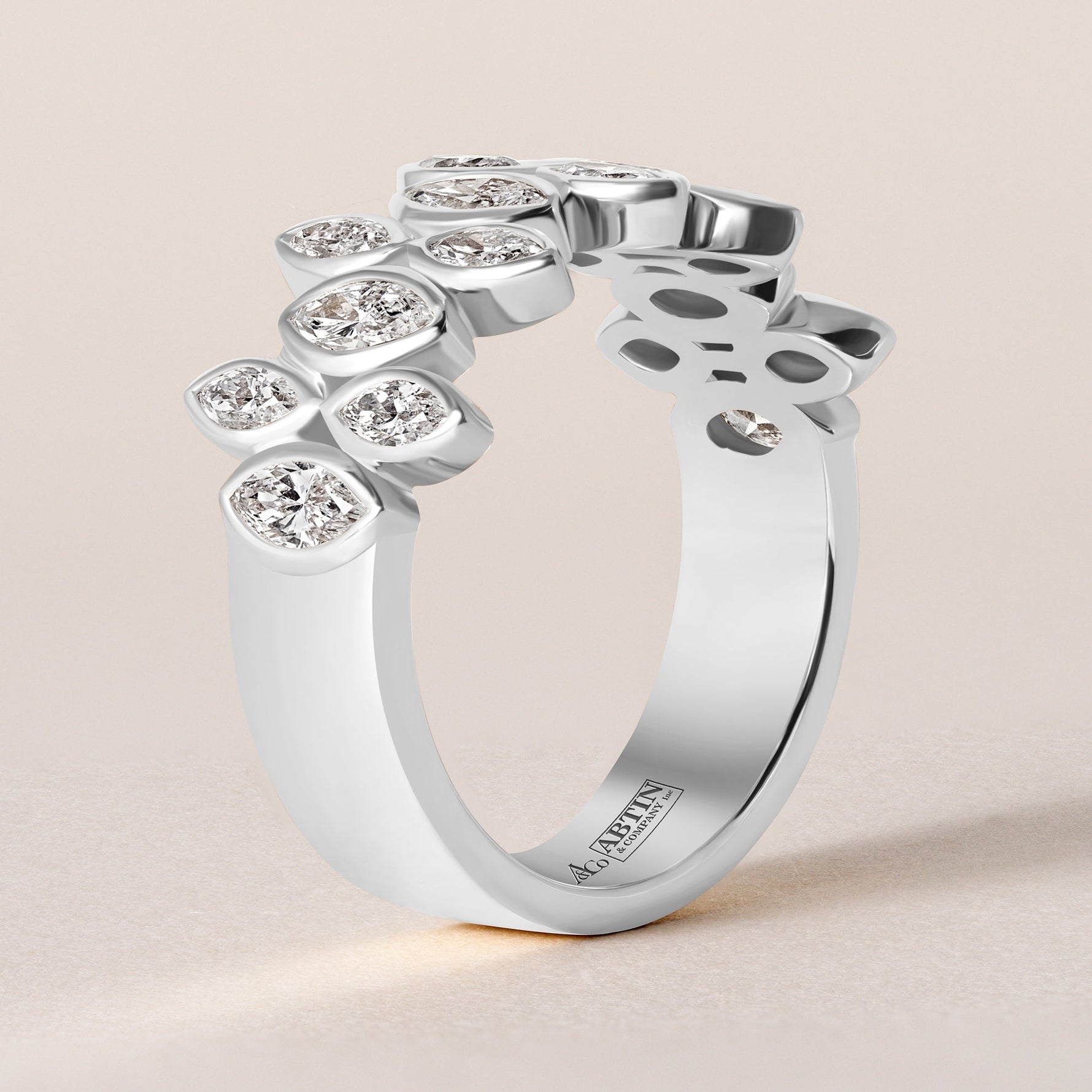 Marquise Bezel Vista Band Ring ABB-727.1-LGD-3  - Abtin & Co.