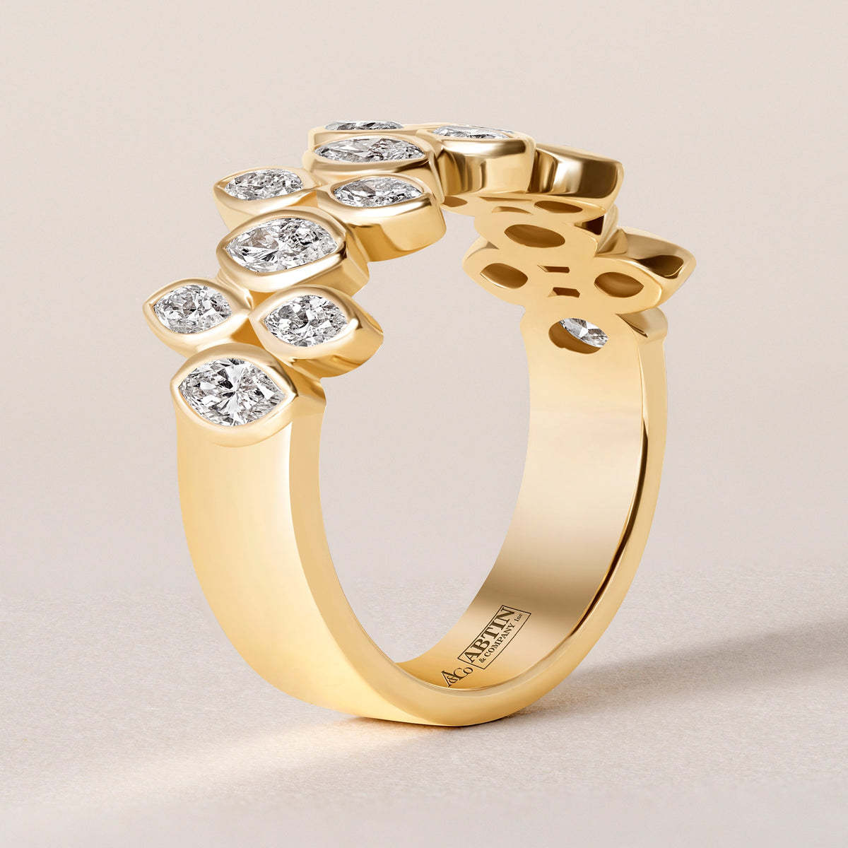 Marquise Bezel Vista Band Ring ABB-727.1-LGD-1  - Abtin & Co.