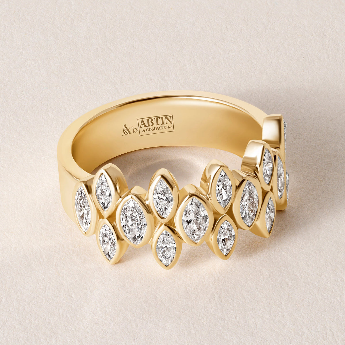 Marquise Bezel Vista Band Ring ABB-727.1-LGD-1  - Abtin & Co.
