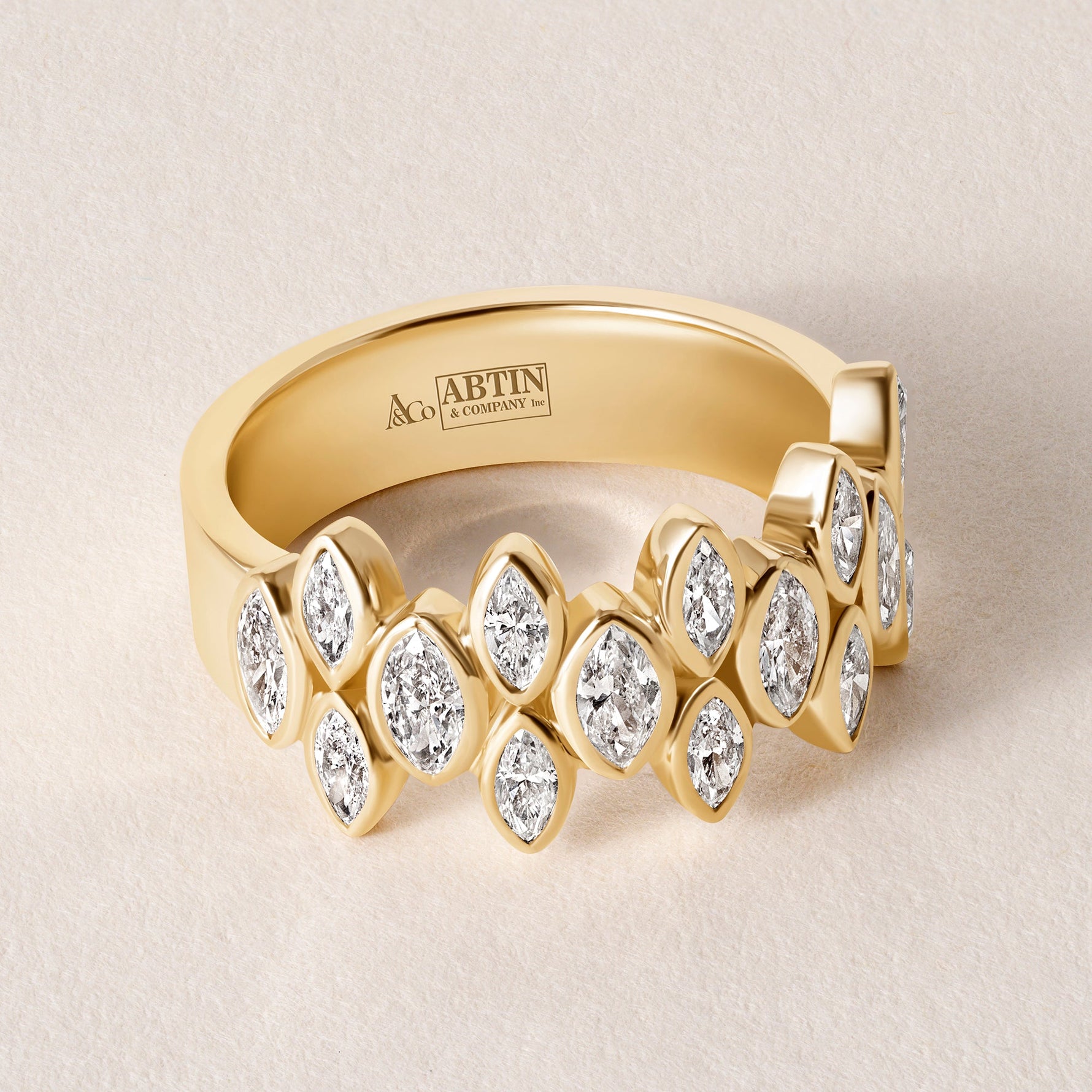 Marquise Bezel Vista Band Ring ABB-727.1-LGD-1  - Abtin & Co.